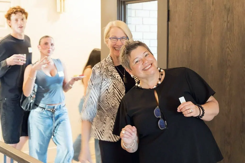 Bya Patzner with guests at a design gathering